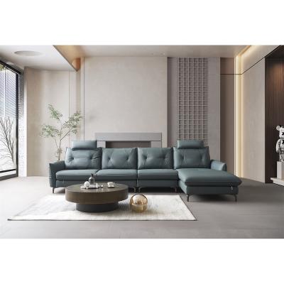 China (Others)Adjustable Modern Furniture L Shape Living Room Sofa Set Popular Fashion Leather Sofa for sale