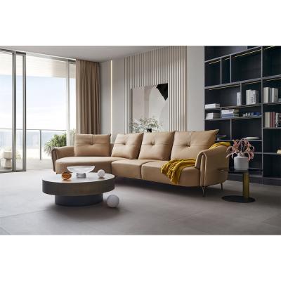 China Living Room Sets (Other)Fancy Adjustable Living Room Sectional Long Sofa Four Seater Modern Leather Low Price Home Furniture for sale