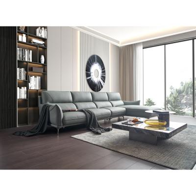 China New Adjustable Luxury Minimalism Leather Modular Sofa (Other) Built To Fill Comfort Modern L Shaped Sectional Sofa for sale