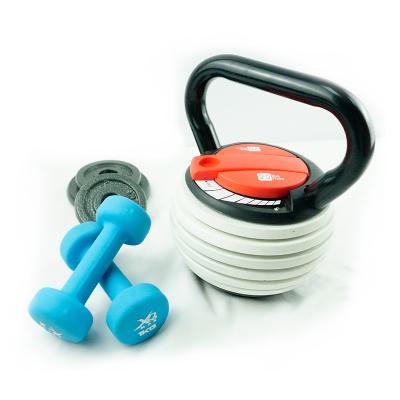 China Universal Commercial 40lb 18kg Gym Kettle Bell Set Men/Women Plastic Dipping Adjustable PE Kettlebells for sale