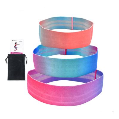 China Eco-Friendly 3 Tier Workout Stretch Mini Ankle Prints Cloth Cotton Elastic Fitted Resistance Bands for sale