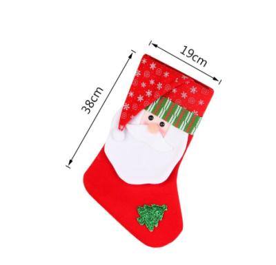 China Popular Hotsale Xams Christmas Stocking Xams Tree Sock Toy/2020 New Year Hanging Santa Snowman Elk Socks Cloth Gift Plush Candy Bag for sale