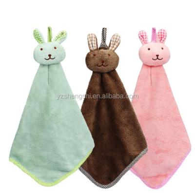 China Gift Soft Plush Baby Towel/Towel High Quality Custom Animal Cartoon Children Hand Cotton Terry Towel Head Cover for sale