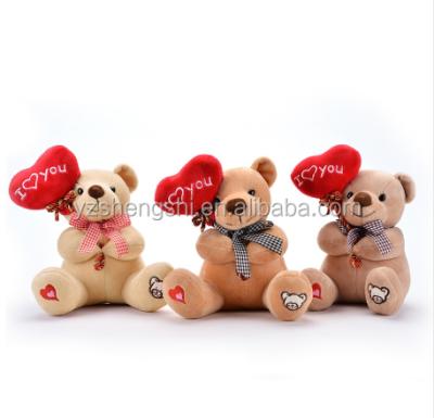 China Custom Cute 2018 OEM Valentine Bear Plush Toy With Heart Gift / Red Heart Soft Plush Toy Blanket Stuffed Soft Plush Teddy for sale