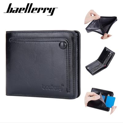 China Other New Baellerry Men's Wallets Small Luxury Male Card Holder Wallet PU Leather Simple Short Men's Purses for sale