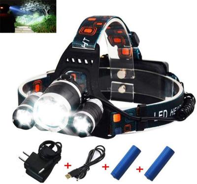 China Free Sample 4 Adjustable Ignition Angle Modes Increasing Fishing Headlight Adjustable Angle Zoomable Camping Waterproof Headlamps Led Rechargeable for sale