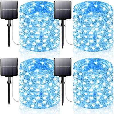 China Light Blue Solar Outdoor Waterproof Restaurant Light RGB Christmas String Decorative Lighting for sale