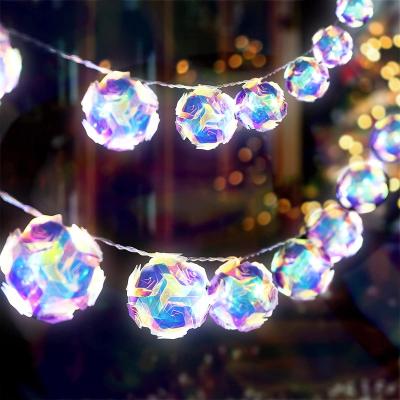 China Led Rainbow Ball Light Acelist 20 Globe Disco Ball Mirror String Lights Party Room Decoration Led Decor Night Light for sale