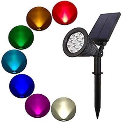 China Christmas Decorative 7led RGB Solar Led Garden Light Alley Color Garden Space Pool Wall Light Waterproof Adjustable Cafe Landscape Light for sale