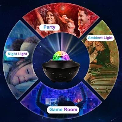 China Hot Sale Modern Baby LED Night Lights Bluetooth Music Atmosphere Flame Projection Laser Lamp Wifi Water Pattern Sky Light for sale