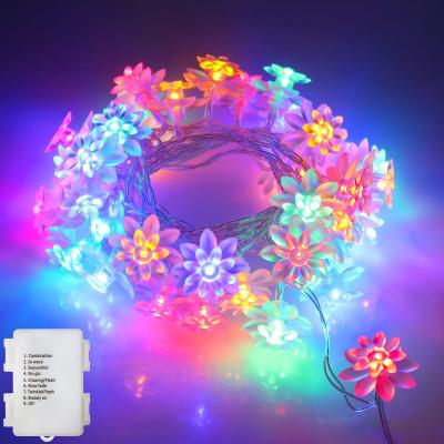 China 5.5m Wireless 50pcs Led String Lights Battery Operated 8 Modes Remote Control Cafe For Decorative Light Garden Lamps Lighting for sale