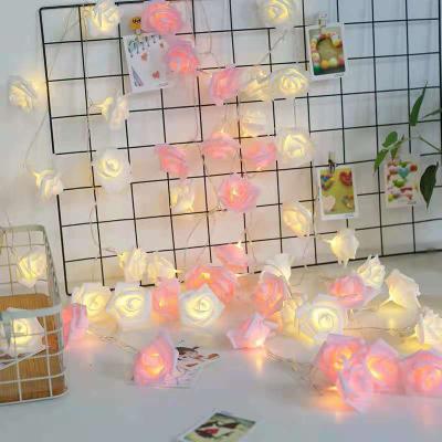 China String Rose LED Fairy Lights Battery USB Wedding Lights Party Hanging Decorative Lighting Guangdong for sale