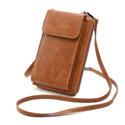 China 2022 New Design Daily Life Retro Small Cross - Body Bag PU Ladies Mobile Phone Purse Fashion Women Cell Phone Leather Bag for sale