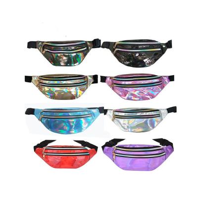 China Anti Theft RTS Fashion Holographic PVC Cross - Body Chest Bag Women Clear Fanny Pack Waterproof Transparent Waist Bag for sale