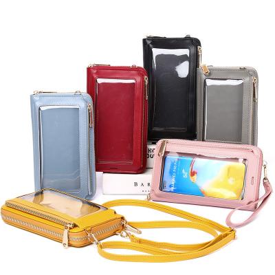 China 2022 Newest Daily Life Women Fashion Wallet PU Leather Touch Screen Mobile Phones Bag Wallets Card Holder Long Cell Phone Purse for sale