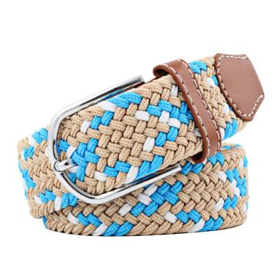 China New Product Multi Color Adjustable Canvas Men Women Elastic Stretch Braided Belt Good Price for sale