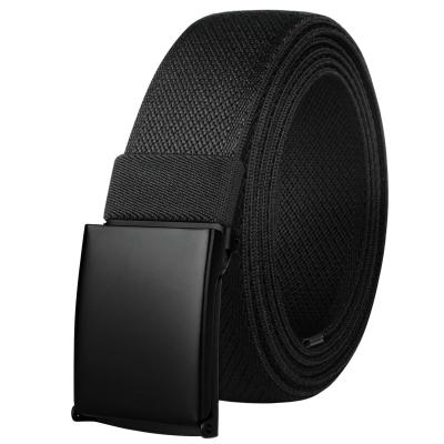 China Men's Outdoor Belt/Police Duty Waistband Cut To Fit Solid Black Military Buckle Nylon Web Belt Adjustable Buckle Top Flip for sale