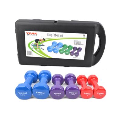 China Gym Adjustable Plastic Dumbbell Set Dumbbell Factory Fitness Equipment Weightlifting Vinyl Dumbbell Home Ladies for sale