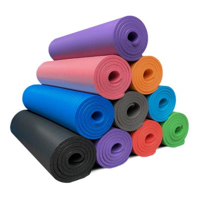 China High quantity home exercise nbr yoga mat factory price cheap nbr mat 10mm pilates yoga mat for sale