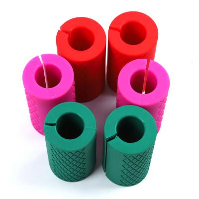 China HandleThick Home Wholesale Dumbbell Silicone Fat Use Barbell Grips Bar Grip Pull Up Anti-Slip Weightlifting Support Silicon Protect Pad for sale