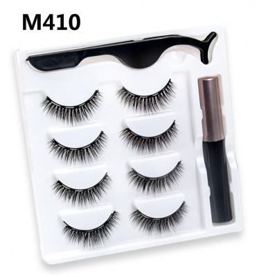 China Reusable Magnetic Eyelashes 5 Magnets Mink Or Synthetic Magnetic Lashes With Eyeliner Kit Private Label Packaging for sale