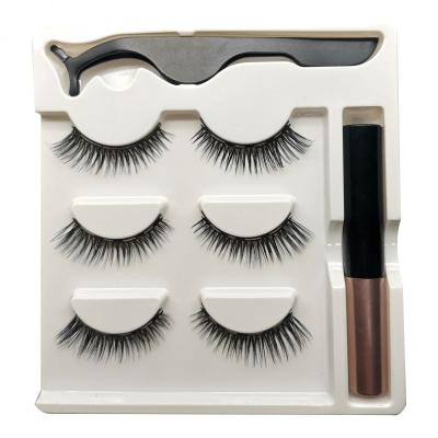 China Reusable High Quality Magnetic Eye Lashes False Eyelashes Kit With Private Label Magnetic Natural Look Kit Eyelash Magnetic Eyelashes for sale