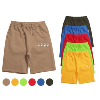 China Custom Fashion Above The Knee Logo Anti-Wrinkle Shorts Fleece Thick Shorts Pants 5 Inch Heavy Puff Print Inseam Graphic Shorts for sale