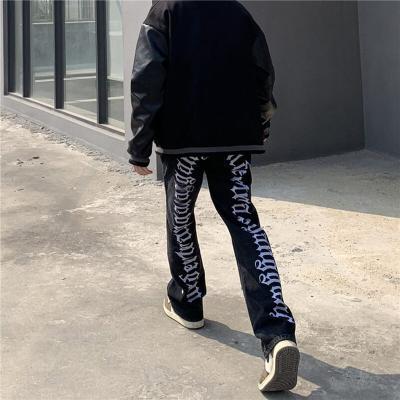 China Heavy French Terry Sweatpants Jogger Flared Custom Rocket Panties Anti-wrinkle Patchwork Streetwear Cotton Sweatshirt Pants Men for sale