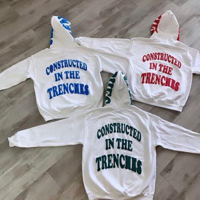 China Anti-wrinkle logo custom vintage French terry streetwear high quality oversized heavy puff print unisex hoodie for sale