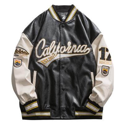 China Custom Letterman Plus Size Jackets Mens Reversible Baseball Anorak Leather Jacket for sale