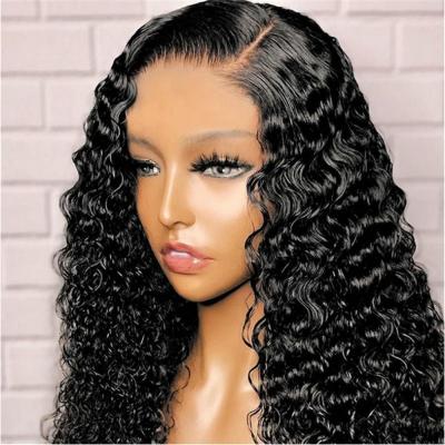 China 4x4 Water Wave Lace Front Wigs Hair Water Wave Lace Front Wig Pre Plucked With Baby Hair Brazilian Virgin Hair Wigs for sale