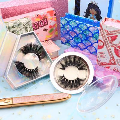 China Luxury Dramatic Fluffy Mink Eyelashes Durable 100% Handmade 3d Mink Fur Lashes With Custom packaging for sale