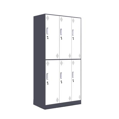 China Keliang Customized 6 Door Steel Locker Staff Work Clothes Locker Multi-Door Storage School Wardrobe Gym School Cabinet H1850*W900*D500mm for sale