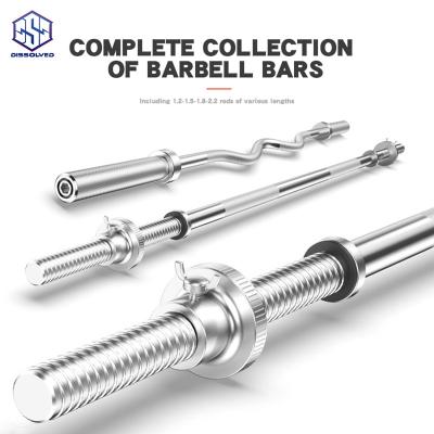 China Durable Silver Professional Weight Lifting Gym Bodybuilding Exercise Fitness OEM Barbell Straight Bar for sale