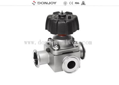 China 1 inch - 4 inch  Manual T type tee sanitary diaphragm valve with Clamp Ends 316L for sale