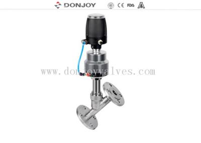 China Pneumatic Piston Valves / PN16 Flange Angle Seat Valve with control head for sale