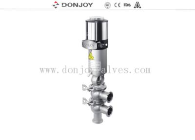 China Aseptic sanitary reversing seat valve 3 way(21 type)  with pneumatic operation for sale