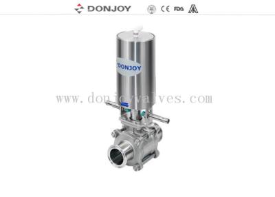 China SS 3pcs Sanitary Ball Valve with optional position feedback for sale