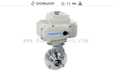 China 2 INCH 1.4301 butterfly Electric Sanitary Ball Valve with CIP clean function for sale