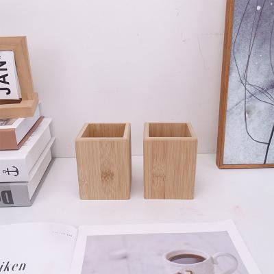 China House. Desk. Supplies Pen Storage Box Pencil Pot Bamboo Desktop Pen Holder Makeup Brush Container School Home Office Stationery for sale