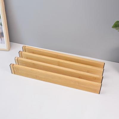 China Wholesale Expanding Natural Bamboo Wooden Organizer Kitchen Drawer Divider Drawer Dividers To Tidy Up/Storage for sale