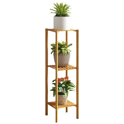 China Modern Ladder Stands Indoor Outdoor Modern Foldable Hanging Display Racks Flower Potted Plant Bamboo Shelves for sale