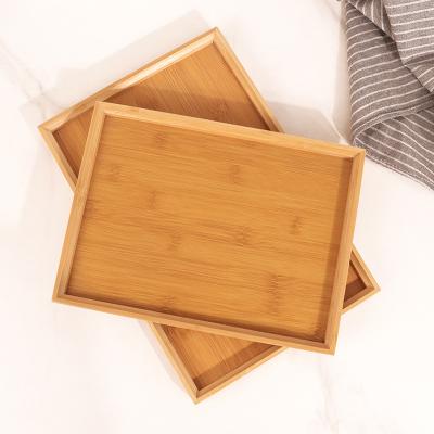 China Home Restaurant Rectangle Hotel Bamboo Bamboo Bed Caring Ottoman Tray Wooden Serving Trays Cheap Bamboo Trays for sale