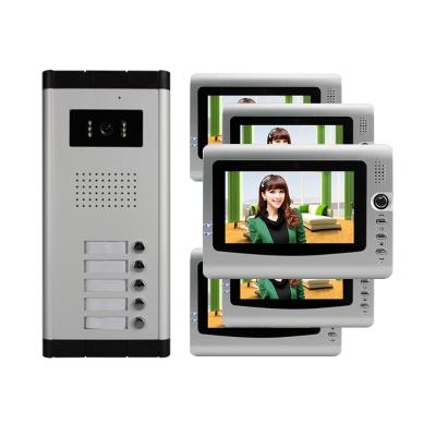 China Built-in Camera 7 Inch Color 2 Apartment Video Door Phone Intercom Building System for sale