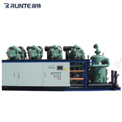 China The restaurant etc. Hotels Comercial Condensing 4 Compressor Condenser 220v Screw Parallel Compressor Unit for sale