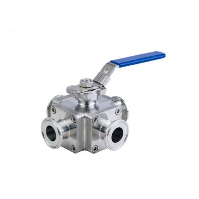 China General 304 Stainless Steel Manual Pass Through Ball Valve Flange Type Food / Health Grade Stainless Steel for sale