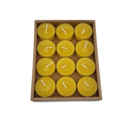 China Wholesale Cheap Luxury White Natural Beautiful Small Round Scented Beeswax Light Tea Light Candles for sale