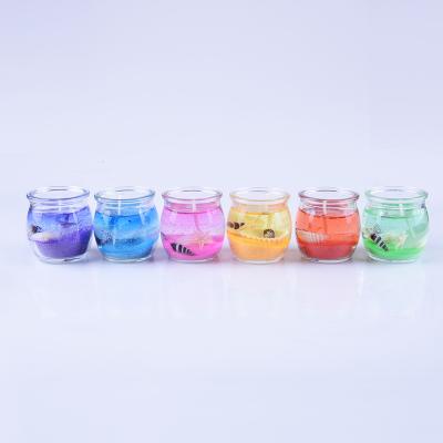 China Scented and Jelly Classic Custom Luxury White Jelly Transparent Flameless Candle for sale