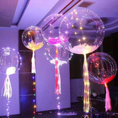 China Birthday promotional wholesale transparent clear balloon led balloon for sale