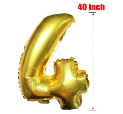 China Birthday Kids Happy Birthday Wedding Baby Shower Party Decorations 0-9 Size 40 Inch Big Number Foil Balloon for sale